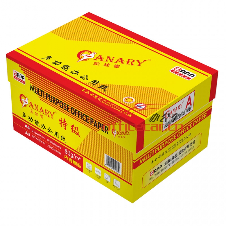 金絲雀（Anary）特級復印紙 A4/80g 500張/包 10包/箱