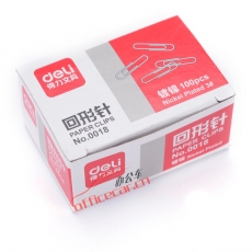 得力 Deli 0018 鍍鎳回形針 100枚/盒 10盒/條