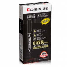 齊心 Comix MK804 小雙頭油性記號筆 12支/盒 黑色