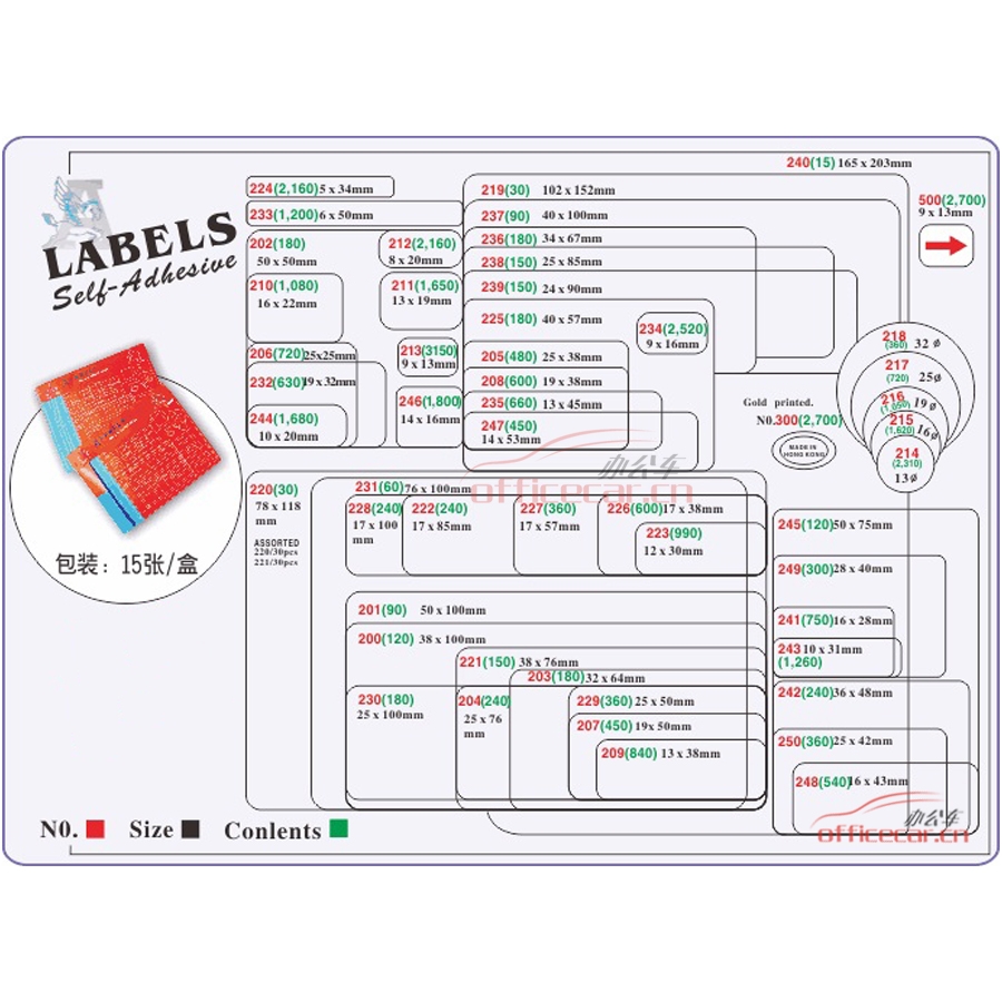 飛馬 Lables 201（90） 手寫標簽紙 50*100mm 15張/包