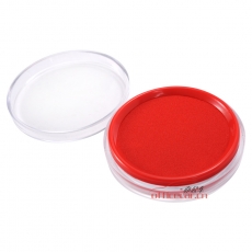 得力 Deli 9863 Ф81.5mm 圓形透明外殼快干印臺 紅色