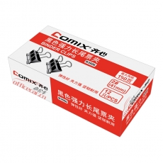 齊心 Comix B3606 2#強力長尾票夾 41mm 黑色 12個/盒