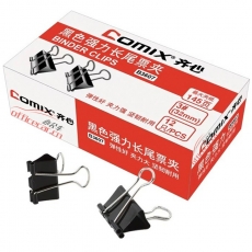 齊心 Comix B3607 3#強力長尾票夾 32mm 黑色 12個/盒