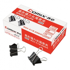 齊心 Comix B3608 4#強力長尾票夾 25mm 黑色 12個/盒