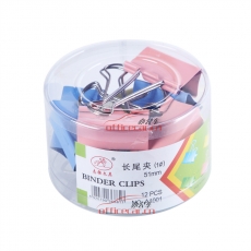 志強 Z.Q NO:1001 彩色長尾夾 51mm 12個/筒