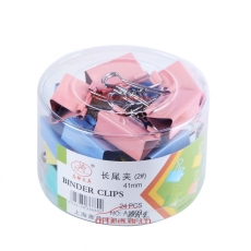 志強 Z.Q NO:1002 彩色長尾夾 41mm 24個/筒