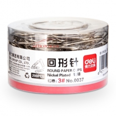 得力 Deli 0037 29mm鍍鎳回形針200枚/筒