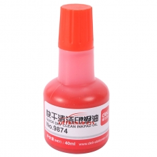 得力 Deli 9874 快干清潔印泥油 40ml (紅色)