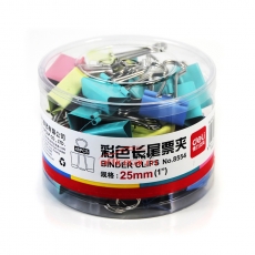 得力 Deli 8554 彩色長尾夾 25mm 48只/筒