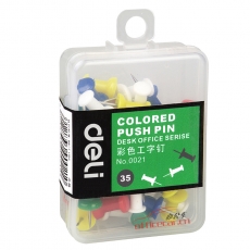 得力 Deli 0021 彩色工字釘 35枚/盒