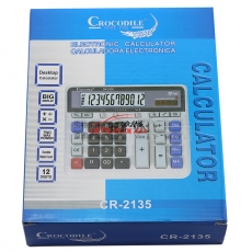 鱷魚 Crocodile CR-2135 中臺大按鍵計算器 12位 白色