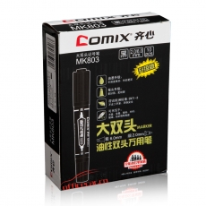 齊心 Comix MK803 大雙頭油性記號筆 10支/盒 （黑色）