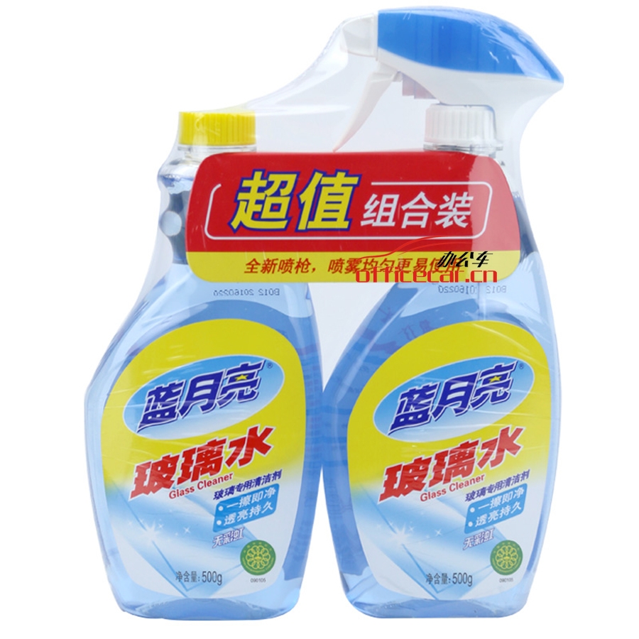 藍月亮 BlueMoon 玻璃水(瓶+瓶補) 玻璃清潔劑 500g+500g/組 12組/箱