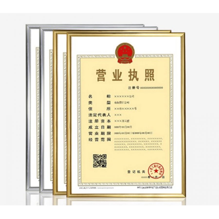 金隆興 Glosen 鏡框 （金色） A3 適用營業(yè)執(zhí)照（正本）