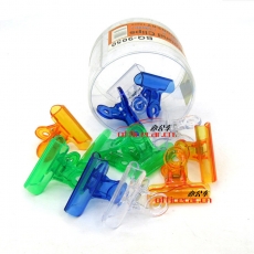 八旗 B.Q 9063 63mm 圓形塑料透明夾 12個/筒
