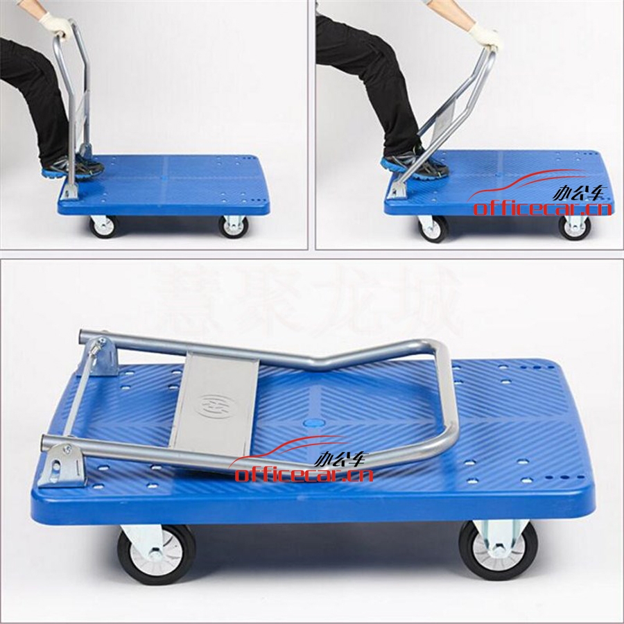 國產 Domestic 90*60cm （膠板質量好）（超靜音加厚）手拉大平板車/手推車/手拉車/拖車(300型)