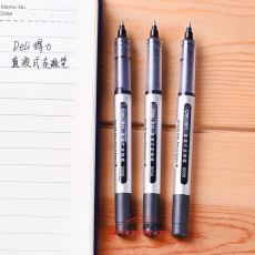 得力 deli S656 0.5mm直液式走珠簽字筆中性筆 （黑色）12支/盒