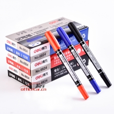 得力 deli 6824 （小雙頭）記號筆 （藍色