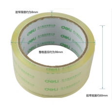 得力 Deli 30322 透明封箱帶/封箱膠 6cm*50y 6卷/筒