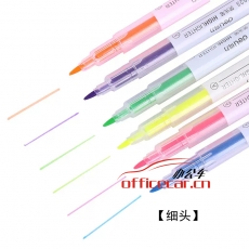 得力（deli） 彩色熒光筆記號筆劃線筆重點醒目標筆彩色筆 S627（6色/袋）