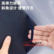 得力(deli)22215（A5大小） 25K96張可插筆綁帶皮面本/皮面筆記本 黑色