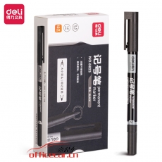 得力(deli) 6823 小雙頭多用記號筆簽字筆 （黑色） 12支/盒