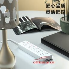 得力（deli） 3998-3米 分控插座/插排/插線板/排插/接線板 5位獨立開關 3米